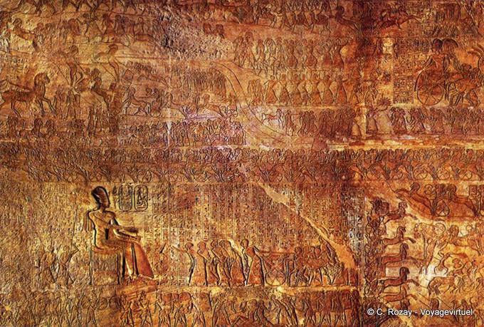 Cena da batalha de Kadesh contra os hititas, fresco, Abu Simbel - Egipto