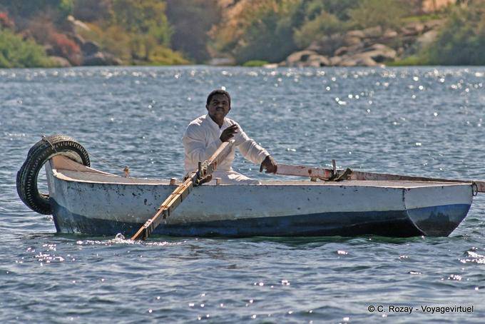 Remando no Nilo, Assuão - Egipto