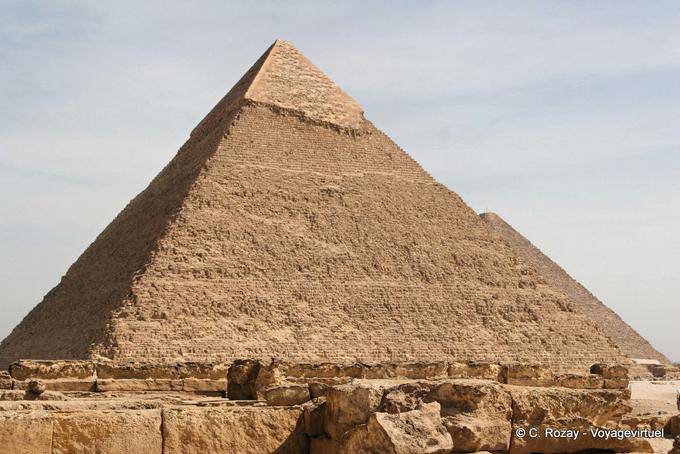 Panorama do sul, Khafras Pyramid, Giza - Egipto