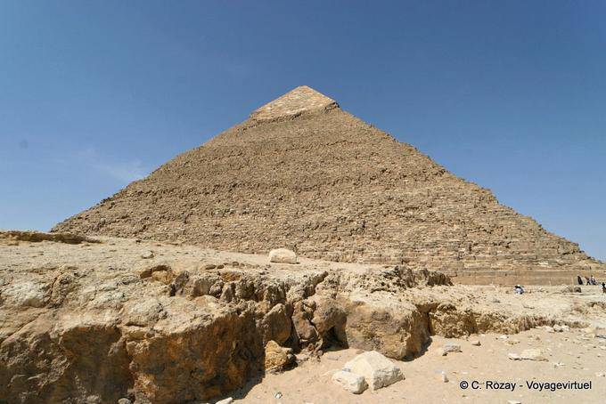 Pirâmide Khafras vista do nível do solo, Giza - Egipto
