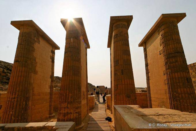 Colunas palheta corredor, Djoser, Saqqara - Egipto
