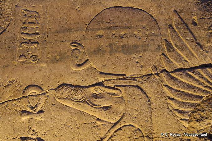 Sobek, o deus crocodilo, relevo, Templo de Kom Ombo - Egipto