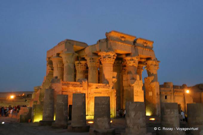 Opinião da noite, templo de Kom Ombo - Egipto