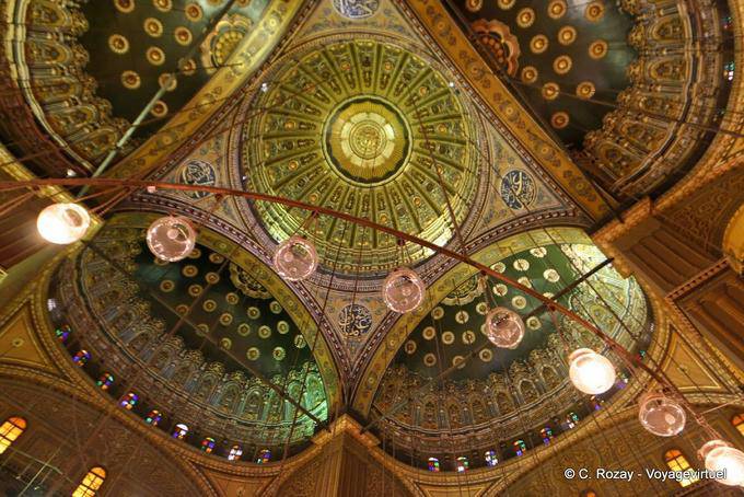 Decoração de cinco cúpulas Muhammad Ali Mesquita, Cairo - Egipto
