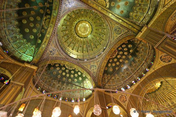 Magnificência Inner Mehemet Ali mesquita, Cairo - Egipto