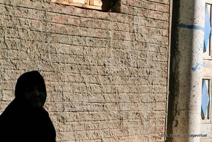 Sombra Mulher em uma parede, Luxor - Egipto