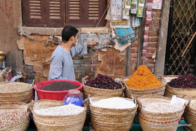 Cestos cheios para o mercado de Luxor - Egipto