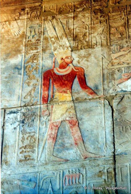 Cores preservado para um faraó, relevo, Templo de Karnak - Egipto