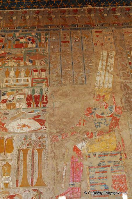 Oferendas para Hamon, policromada, Chapel of Anubis, Templo de Hatshepsut - Egipto