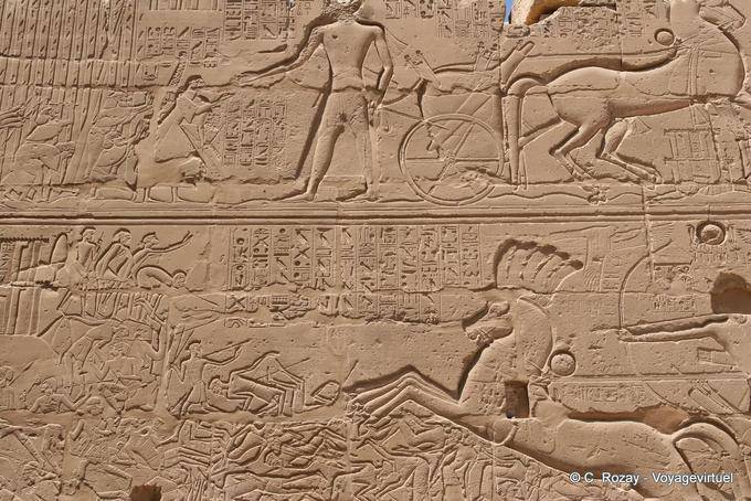 Cenas de guerra, Sethy um templo de Karnak - Egipto