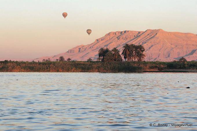 Vôo de balão sobre o Nilo, Luxor - Egipto