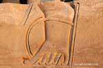 Pé Sandal, fragmento de alívio em oco, Templo de Kom Ombo, Egipto.