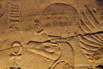 Sobek, o deus crocodilo, relevo, Templo de Kom Ombo, Egipto.