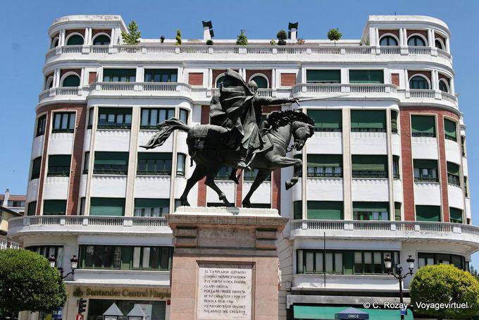 Burgos, estátua El Cid, Calle Santander - Espanha
