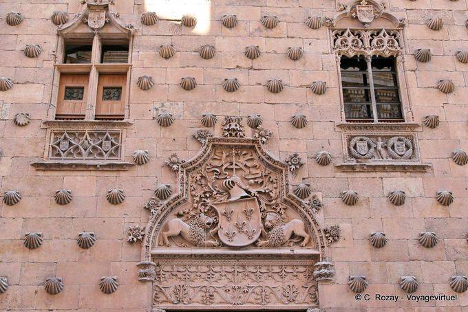 Brasão de armas e escudos, Casa de las Conchas, Salamanca - Espanha