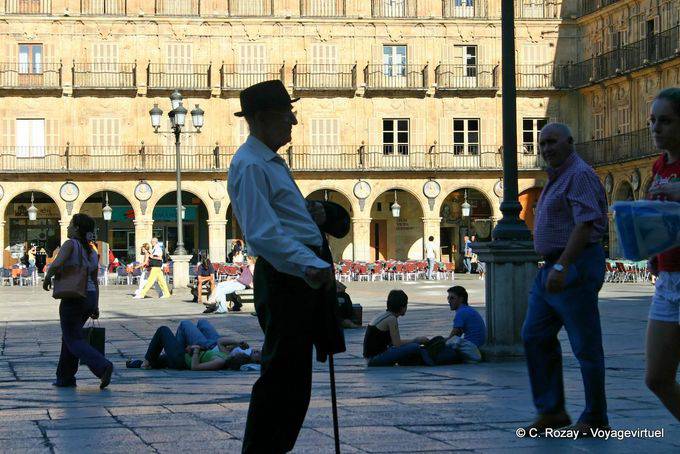 O homem com a cana, Salamanca, Plaza Mayor - Espanha