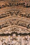 Cristo mostrando seus estigmas, Portada del Juicio Final, Catedral de León, Espanha.