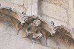 Figura de pedra de suporte da catedral, Leon, Espanha.