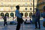 O homem com a cana, Salamanca, Plaza Mayor, Espanha.