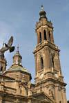 Pombo Voador para Torres del Pilar, Zaragoza, Espanha.