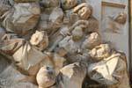 Detalhe de uma escultura na Plaza del Pilar, Zaragoza, Espanha.