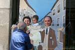 Riso para a fotografia trompe-l'oeil, Plaza San Martin, Segovia, Espanha.