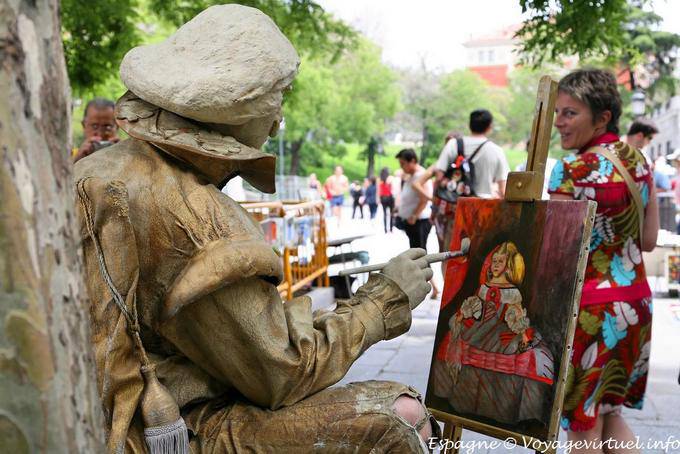 Artista de Rua está tomando como Juan Bautista Martínez del Mazo, Prado, Madrid - Espanha