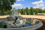 Fontaine nas margens do Tejo, Jardín de la Isla, Aranjuez, Espanha.