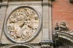Valencia, detalhes arquitetônicos na catedral de Santa Maria, Espanha.