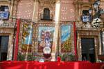 Valencia, decorado fachada barroca da Basílica da Virgem, Espanha.