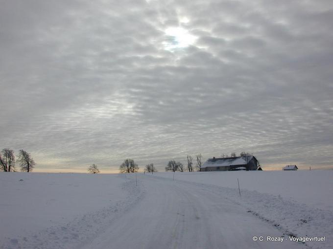 Inverno céu Comté Haut Doubs - Franche-Comté, França