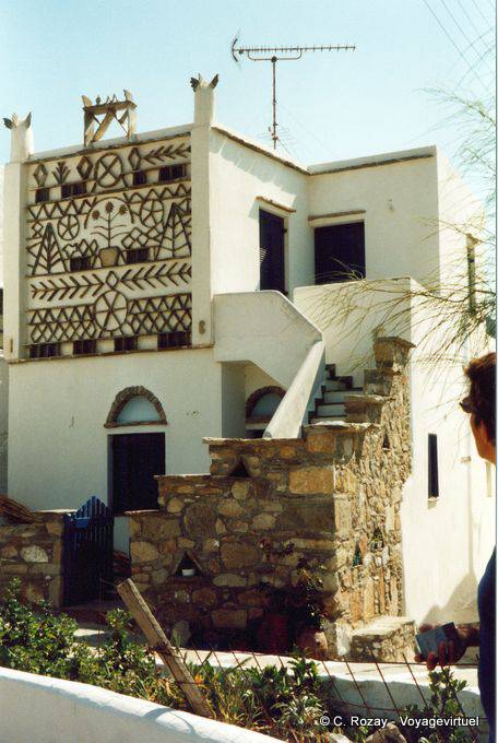 Decorar um pombo típica das Cíclades, Tinos - Grécia