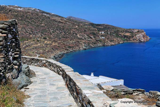 Sifnos, Kastro, cenário da passarela - Grécia