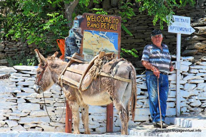 Sifnos, Pano Petali, o homem e seu jumento - Grécia