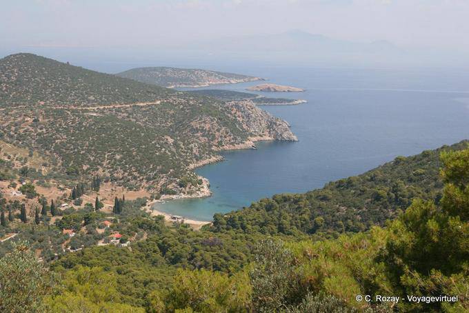 Vista do alto de Vagionia, Poros - Grécia