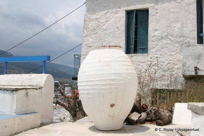 Jarra grande decorado alturas de Poros - Grécia
