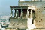 Cariátides do Erechtheion, Acrópole, em Atenas, Grécia.
