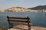 Poros, vista a partir do banco Galatas, Grécia.