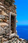 Sifnos, Kastro, janela mar, Grécia.