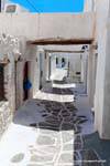 Sifnos, Kastro, cobertura cruzamento da rua, Grécia.
