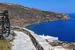 Sifnos, Kastro, cenário da passarela, Grécia.
