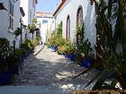 História de potes azuis, Hydra, Grécia.