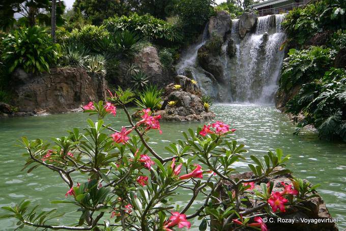 Cachoeira localizada sob parque restaurante Deshaies - Guadalupe