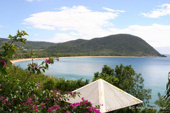 Painel Telhado e vista de Grande Anse, Deshaies - Guadalupe