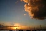 Porto de Deshaies, pôr do sol, Guadalupe.
