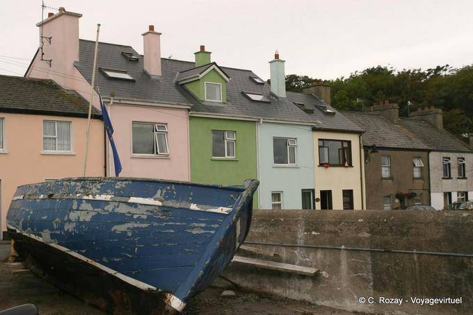Casas de barco antes, Connemara Roundstone - Irlanda