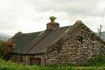 Cultura na chaminé de uma casa antiga, Dingle, Irlanda.