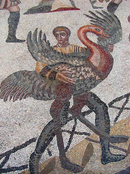 Portal do pequeno circo, fragmento do mosaico Villa Casale - Italia