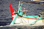 O leme de um barco, Java, Indonésia.
