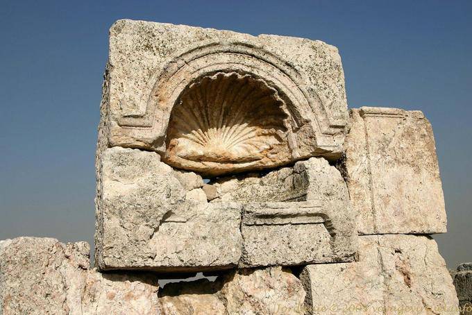 Saint Jacques garra Escultura, antigo palácio, Amman Citadel, Amã - Jordania